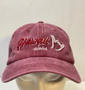 Hawaii Aloha Mütze Kappe Erwachsene 7" Riemen hinten Island Crew hawaiianisch verwaschen rot - Bild 1 von 9