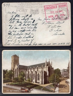 CANADA WW2 Military 1941 24th Field Ambulance Orderly Room Postcard to Waterloo - Image 1 of 3