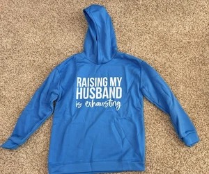 Sudadera de mujer de manga larga con capucha talla M, rasgando a mi esposo está exhautando - Imagen 1 de 8