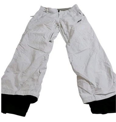 Pantalones de esquí o pantalones de nieve Spyder blancos para mujer detalles negros aislados talla 12 Foto 1 de 4