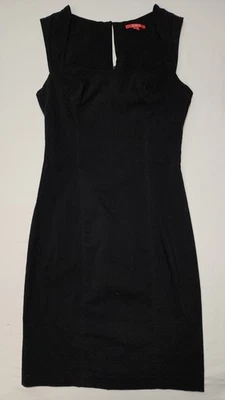 XOXO pencil stretchy dress knee length sleeveless black zip  back cap sleeve 3/4 - Image 1 of 4