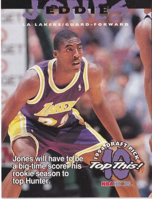 EDDIE JONES LINDSAY HUNTER TOP THIS DRAFT PICK SKYBOX 1994-95 LA LAKERS PISTONS - Image 1 of 2
