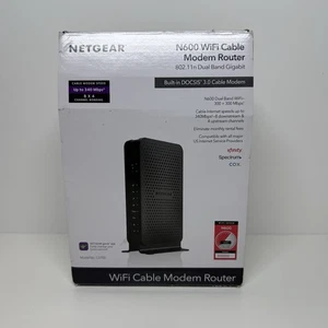 Netgear N600 WiFi Cavo Modem Router C3700 802.11n Dual Band Gigabit - Foto 1 di 8