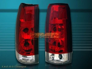 88-98 GMC CHEVY CK FULL SIZE 92-99 TAHOE SUBURBAN YUKON TAIL LIGHTS RED CLEAR - Picture 1 of 2