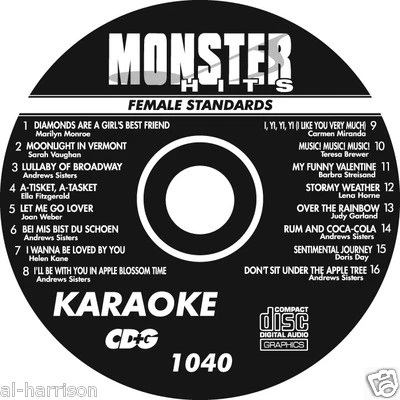   KARAOKE MONSTER HITS CD+G FEMALE STANDARDS  #1040 - Image 1 of 2