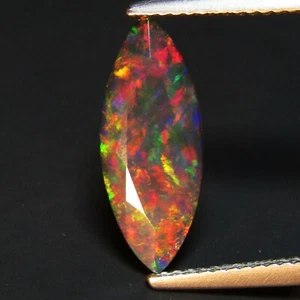 1.75Ct Natural Color Play Ethiopian Black Opal Marquise Cut Loose Gemstone VOD - Picture 1 of 4