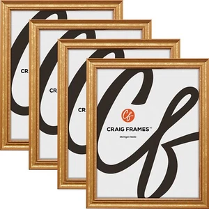 Cornici Craig legno oro 0,75", cornice per immagini, taglie non comuni 18x18 - 25x35, confezione da 4 - Foto 1 di 10