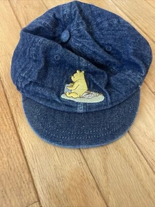 Vintage Disney Store Winnie the Pooh Denim Jean Baseball Hat Cap Infant 0-6 - Picture 1 of 10