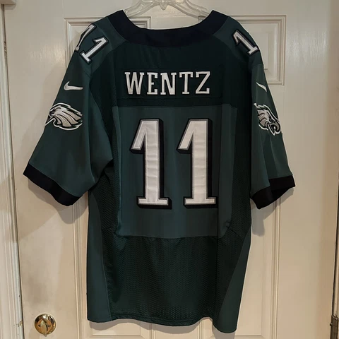Nike On Field CARSON WENTZ Jersey NFL Philadelphia Eagles Size 44 Green Cover