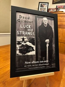set of 4 FRAMED DAVID GILMOUR "LUCK AND STRANGE" 2024 LP ALBUM CD ADS/ MAG COVER - Bild 1 von 5
