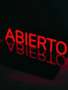Pro-Lite ABIERTO LED OPEN Sign for with REMOTE CONTROL - Picture 1 of 5