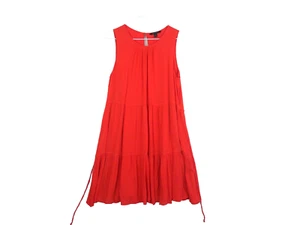 Banana Republic Women's M Dress Knee Length Pullover Sleeveless Lined Belt Red - Picture 1 of 5