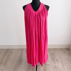 Vestido Midi Vintage Años 70 American Climax Rosa Gasa Columpio Verano Cuello en V Grande XL - Imagen 1 de 7