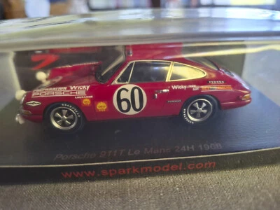 PORSCHE 911 T NO.60 24H Le Mans 1968 J.De Mortemart - W. Meier Spark  1/43 S9741 - Immagine 1 di 3