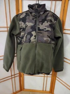 THE NORTH FACE Boys Fleece Black Green Camouflage Jacket Size LG 14-16 - Picture 1 of 4