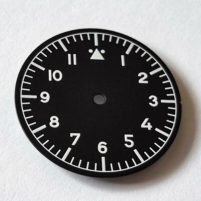 Flieger matt Dial for Seiko SKX007, Seiko MOD part, fits NH35, C3Lume, BLACK - Image 1 of 3