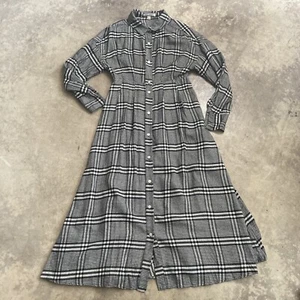 Snidel Dress Womens Size medium Plaid Midi Long Sleeve Black White Japan - Picture 1 of 11