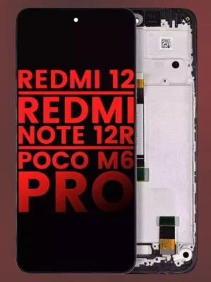 LCD Display Assembly With Frame For Xiaomi Redmi 12/Redmi Note 12R/ Poco M6 pro - Image 1 of 4