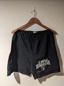 Vintage 1993 Los Angeles Raiders NFL Football X-Large Black Shorts - Picture 1 of 4