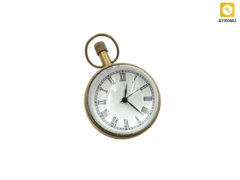 Brass Miniature Clock Ball Shape Glass Retro Style For Office Colonial Vintage Cover