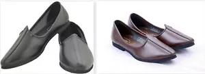 ZAPATOS DE CUERO PARA HOMBRE INDIO PUNJABI BATA JALSA negros, marrones envío gratuito - Imagen 1 de 9