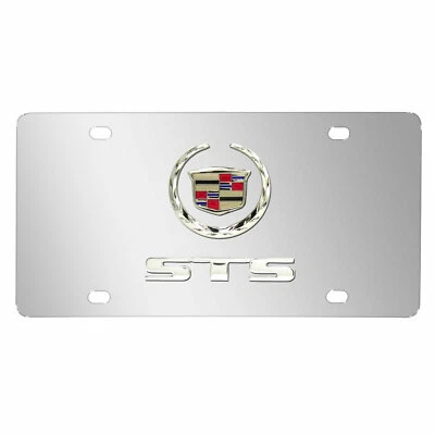 Cadillac STS Double 3d Logo Chrome Stainless Steel License Plate - Изображение 1 из 4