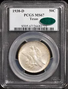 CAC 1938-D Texas Half-dollar MS 67 PCGS # 26683721 + Bonus - Picture 1 of 2