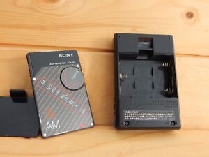 Vintage Super Rare Slim Radio Sony ICR - 101 Japan 1984 AM RECEIVER + Charger