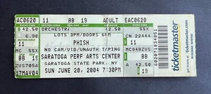 2004 Phish Concert Ticket Stub 6/20/04 - Saratoga Performing Arts Center, NY. - Picture 1 of 2