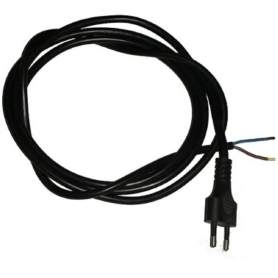 Cavo per phon asciugacapelli 2x0,75mm 2mt spina italia colore nero universale