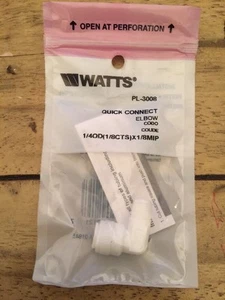 PL-3008 Watts Quick Connect Elbow QC 1/4 OD x 1/8 MIP Push Fitting Plumbing 1069 - Picture 1 of 3