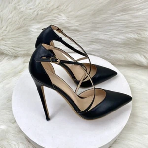 Decolte per donna tacco slim 12-10-8cm numero da 33-46 elegante con cinturino - Imagen 1 de 8