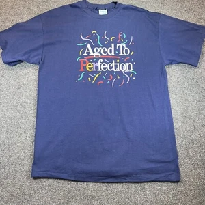 Vintage - Aged To Perfection - T-Shirt - Peacock Tag - Unique Print - XL - Blue - Picture 1 of 9