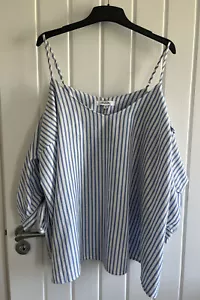 Simply Be Plus Size Lightweight Off The Shoulder Striped Top Size 24 - Picture 1 of 6