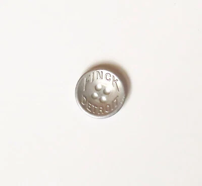 Vintage 5/8” Silver-Tone P. B. Co. Finck Detroit Sew-Through Button - Image 1 of 2