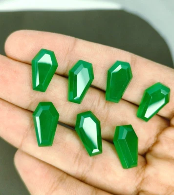 10x17MM. Emerald Coffin shape Lab Created gemstone for Emerald Ring,earring 8cts - Image 1 of 4