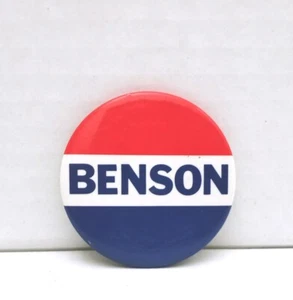 Vintage Benson Political Campaign Button Pinback 2.25 Inches Red White Blue - Picture 1 of 5