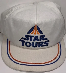 Star Tours Disneyland Hat White 1986 Baseball Cap  Snapback Hat *New Old Stock* - Picture 1 of 7