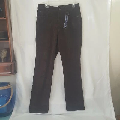 Nuevos pantalones para mujer talla 12 marrón pana calce clásico etiquetas de BandolinoBlu Denim Foto 1 de 4
