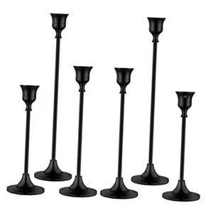 Candlestick Holders,Taper Candle Holder for Candlesticks Candelabra 2sets Black - Picture 1 of 8