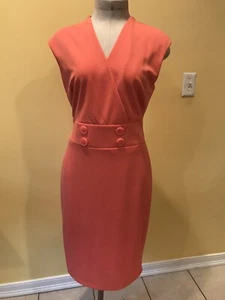 New York & Company Stretch Damen Kleid Gr. Small Bodycon Koralle GUC Ärmellos - Bild 1 von 8