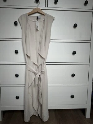 H&M Women Beige Long Flowing Waistcoat Size 10 - Image 1 of 4