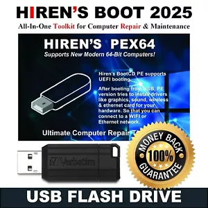 Hiren’s Boot USB Drive 2025 • Latest Version • Hirens Computer Repair Toolkit - Picture 1 of 12