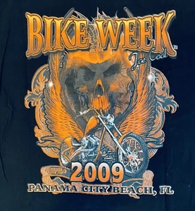 2009 PRE OWNED PANAMA CITY BEACH BIKE WEEK T-SHIRT SIZE LARGE - Picture 1 of 4