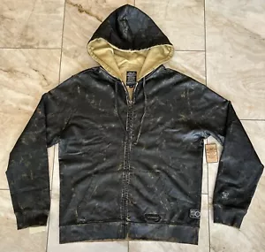 Cult of Individuality Vintage XXL Jacket Hoodie Black/khaki Distressed MSRP:$198 - Picture 1 of 15
