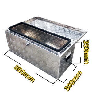 Aluminium Rectangular Tool Box Trailer Truck ToolBox Lock Top Open 800x300x350mm - Picture 1 of 7