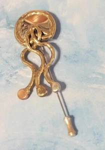 Vintage große Oktopus Brosche Anstecknadel - gemischtes Metall figürlich Brutalist Stickpin ab1-24 - Bild 1 von 3