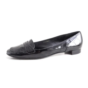 Ferragamo Penny Loafer Black Polished Leather Womens Shoe Size EU 38.5 US 8.5 C - Picture 1 of 8