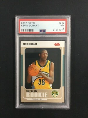 PSA 7 2007-08 Fleer Baloncesto #212 Kevin Durant Novato Seattle Supersonics Foto 1 de 2