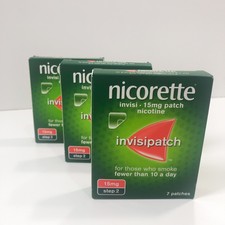 3 Nicorette invisipatch 25mg,15mg Nicotine patches step1 ,step 2. ( 3 for £29.9